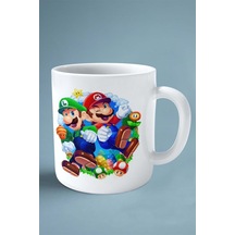 Super Mario Oyun Baskılı Kupa Bardak Çift Taraflı Kişiye Özel Model 10 Çok Renkli