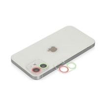 İphone 11 Renkli Kamera Lens Koruma Cam - Yeşil-pembe