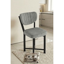 Sandalye 1 Adet Baby Face Kumaş Metal Modern Mutfak Sandalyesi Cafe Balkon Ofis Elma 9814 Gri Diğer