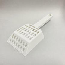 Bezos 3d Baskı Kedi Kumu Küreği - Geniş Hazneli Eleme Küreği-beyaz Pro
