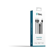 Alumicable Trio Şarj Kablosu 1mt. Type-c, Lightning, Micro Usb
