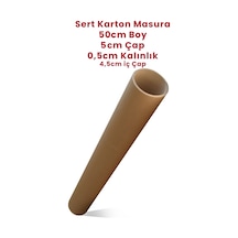 5 Adet Silindir Kutu Karton Rulo Gönderi Poster Afiş Harita Tüpü Masura 5 Cm X 50 Cm Kahve Kraft 6 X