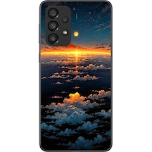 Samsung Galaxy A33 Uyumlu Gün Batımı Ve Ay Baskılı Silikon Kılıf Renkli