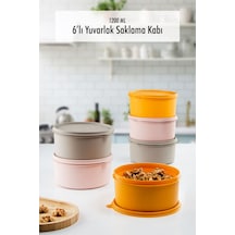 6 Adet Yuvarlak Saklama Kabı & Kahvaltılık 1200 Ml -9041183581239kcbmtfk Çok Renkli