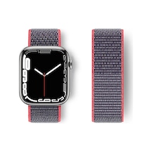 Newface - 800 - Apple Watch 42mm Hasırlı Cırtcırtlı Kordon - Csmo-tex - - Pembe