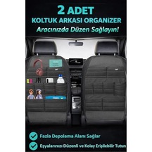 Bod Ecolux Serisi Araba Oto Koltuk Arkası Eşya Düzenleyici Araç İçi Organizer 2'li Set Siyah Açık Ceviz