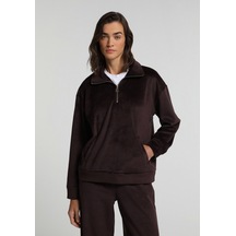 Colin's Colins Regular Fit Fermuarlı Düz Kadın Mor Sweatshirt Cl1082972 Q1.v2 Dpl Dark Plum