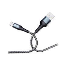 Örgülü Usb A-c Hızlı Şarj Kablosu, Siyah 100 Cm Genel