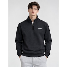 We&me Erkek Regular Fit Yarım Fermuarlı Dik Yaka Basic Sweatshirt Çok Renkli