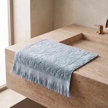 Botti Home %100 Pamuk Jakarlı El Ve Yüz Havlusu Seti 50 X 90 Cm Çeyizlik Saçaklı Havlu Bebe Mavisi