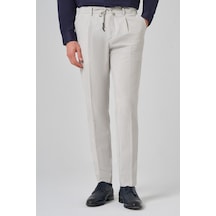 Morven Erkek Taş Poliviskon Trend Çizgili Slim Fit Jogger Pantolon 26ms003002870 Taş