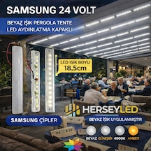 Samsung 24 Volt Beyaz Pergola Tente Led Aydınlatma Kapaklı Beyaz