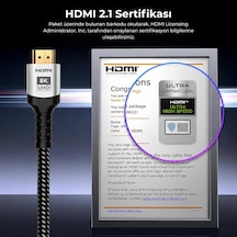 Ultra Sertifikalı Hdmı 2.1 Kablo, 8k 60hz, 4k 240hz, 48 Gbit/s, Hdmı Sertifikalı, Alüminyum Gövde - 2 Metre