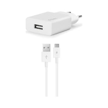 2SCS20CB ttec SmartCharger Seyahat Şarj Aleti 2.1A + Type-C Kablo Beyaz
