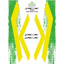 Honda Pcx 2025 Uyumlu Far Üstü Film Sarı Siyah