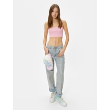 Koton Basic Crop Atlet İnce Askılı Ribanalı Pamuklu Slim Fit Pembe 4sal30059ık Gül