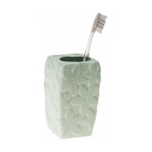 SERAMİK DİŞ FIRÇALIK ÇİÇEKLİ MAVİ MODEL 7X7X12CM Diğer