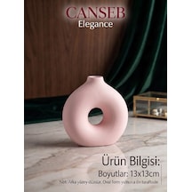 13x13cm - Premium -dekoratif Donut Vazo - Kendinden Kokulu - El Boyaması İşçilik Pembe