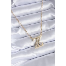 Ezoconcept 316l Çelik Gold Renk Z Harf Model Zirkon Taşlı Kadın Kolye Çok Renkli