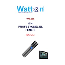 Watton Wt 015 Profesyonel Mini El Feneri (Şarjlı) Wt-015 Gri