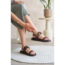 Freedom Storee Kadın Acı Kahve 2cm Topuk Boyu Yazlık Rahat Sandalet Tr27my05c Acı Kahverengi
