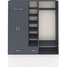 Hyperion Dolap 12 Raflı 2 Çekmeceli 2 Askılı 220x44x243 Antrasit-antrasit/antrasit Antrasıt/antrasıt - Antrasıt