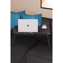-renkli Laptop Sehpası Katlanabilir Yatak Koltuk Üstü Kahvaltı Bilgisayar Sehpası Siyah Mermer