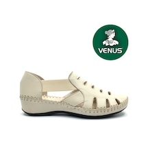Venüs Malin Hakiki Deri Comfort Ortopedik Kadın Sandalet Bej