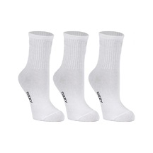 Ozzy Socks Kadın 3lü Beyaz Renkli Çizgisiz Kısa Konç Tenis Çorabı Beyaz