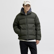 Jack & Jones Erkek Yüksek Dik Yaka Fermuarli Puffer Mont - Soho - 12278750 Rosin