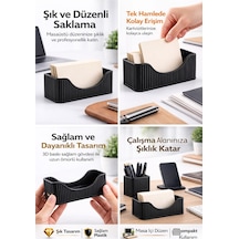 Şık Siyah Kartvizitlik 3d Baskı Masaüstü Kartvizit Tutucu Organizer Ofis & Masa Düzenleyici