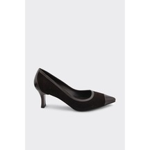Derinet Hakiki Deri Topuklu Kadın Stiletto Kahve Kahve