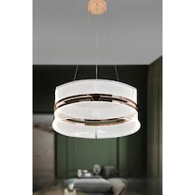 3 Renk Işıklı Modern Sarkıt Led Avize Kasa Salon,oda ,mutfak Yelken 45 Cm Gold Kasa
