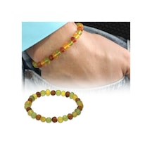 Mat Multicolor Renk Natural Form Doğal Damla Kehribar Erkek Bileklik Çok Renkli