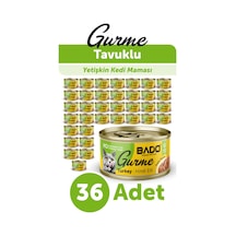 Bado Gurme Yaş Yetişkin Kedi Maması Hindi Etli 85 Gr 36 Adet