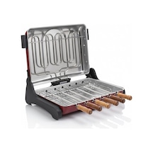 Ab670 1200w Kırmızı Elektrikli Izgara, Kokusuz &amp Dumansız Mangal, Barbekü, 6 Adet Krom-nikel Kaplama Şiş Diğer