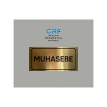 Gold Aluminyum Kapı İsimliği Muhasebe Yazılı Arkası Yapışkanlı 10x20 Cm