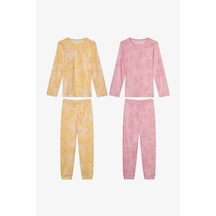 Penti  Pembe Kız Çocuk Flying Uzun Kollu Pamuklu 2'li Pijama Takımı
