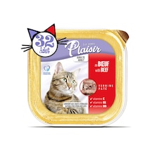 Plaisir Sığır Etli Pate Yetişkin Kedi Yaş Maması 32 x 100 G