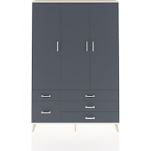 Arges Dolap 5 Raflı 5 Çekmeceli Tek Askılı 132x30x195 Aytaşı-antrasit/antrasit Antrasıt/antrasıt