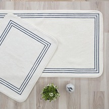 Çizgi Nakışlı 2 Li 60 X 100 Cm Banyo Paspas Set Indigo Diğer