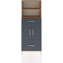 Arges Dolap 4 Raflı 2 Çekmeceli 2 Kapaklı 60x30x163 Çam-antrasit Çam