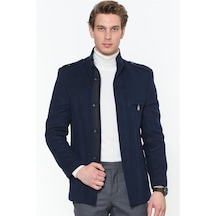 Plt8378 Dewberry Erkek Palto-Düz Lacivert-Düz Lacivert
