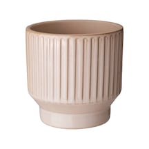 Seramik Saksı, Bej, 9 Cm 3 Adet