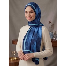 Alivascarf Bulut Desen Bambu Şal Yeni Pamuk Trend Şal Lacivert-gece Mavisi
