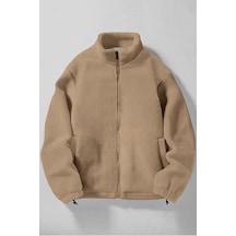 Ghassy Co. Erkek Alaska Regular Peluş Sherpa Kışlık Tam Fermuarlı Polar Sweatshirt Bej Ghassy Co. Erkek Alaska Regular Peluş Sherpa Kışlık Tam Fermuarlı Polar Sweatshirt Bej