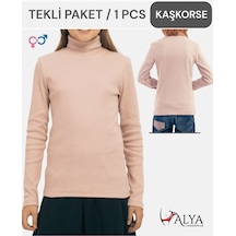 Alya Underwear Balıkçı Yaka Pamuklu Fitilli Kumaş Çocuk Kaşkorse Unisex Body Pudra