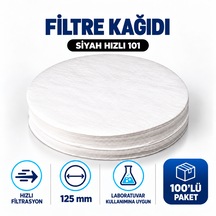 Filtre Kağıdı 125 Mm Siyah Hızlı 101 100 Lü Paket
