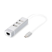 Da-70253 3 Port Usb Tip C Hub & Fast Ethernet Lan Adaptörü, 3 X Usb A/diş Usb 2.0 ,