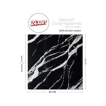 60x60 Cm Kendinden Yapışkanlı Duvar,banyo,tezgah Arası Siyah Mermer-24 Adet 1089-60-24